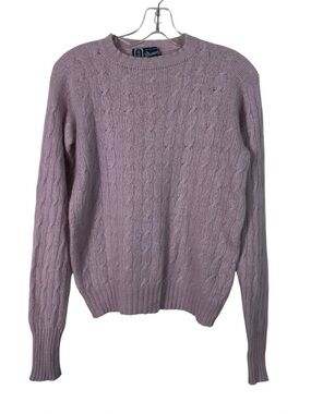 Drumohr Women's Pastel Purple Lilac 100% Cashmere Cable Knit Sweater Top M Med
